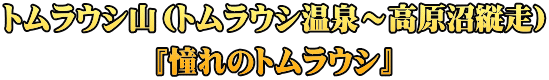 トムラウシ山（トムラウシ温泉～高原沼縦走） 『憧れのトムラウシ』